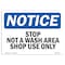 Signmission OSHA Notice, 3.5" Height, Stop Not An Emergency Exit Sign, 5" X 3.5", Landscape OS-NS-D-35-L-18484 - alternate 1